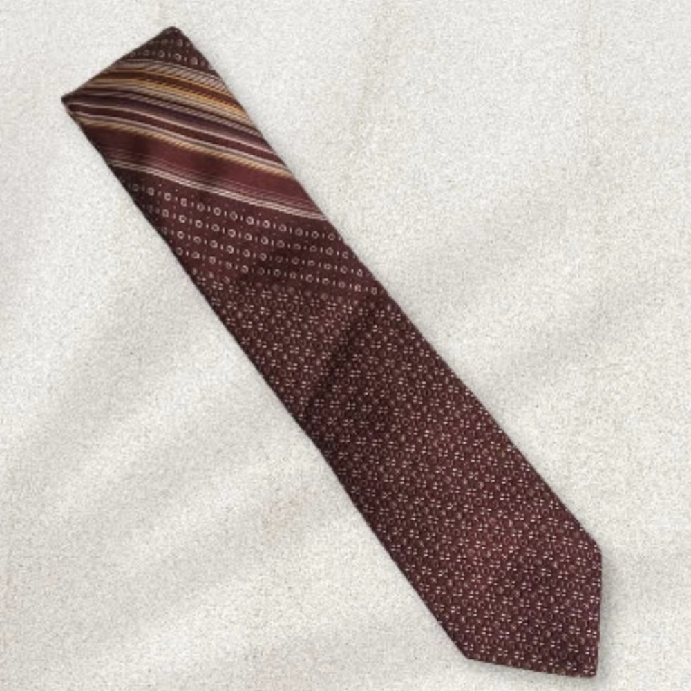 Yves Saint Laurent Brown Textured Tie
